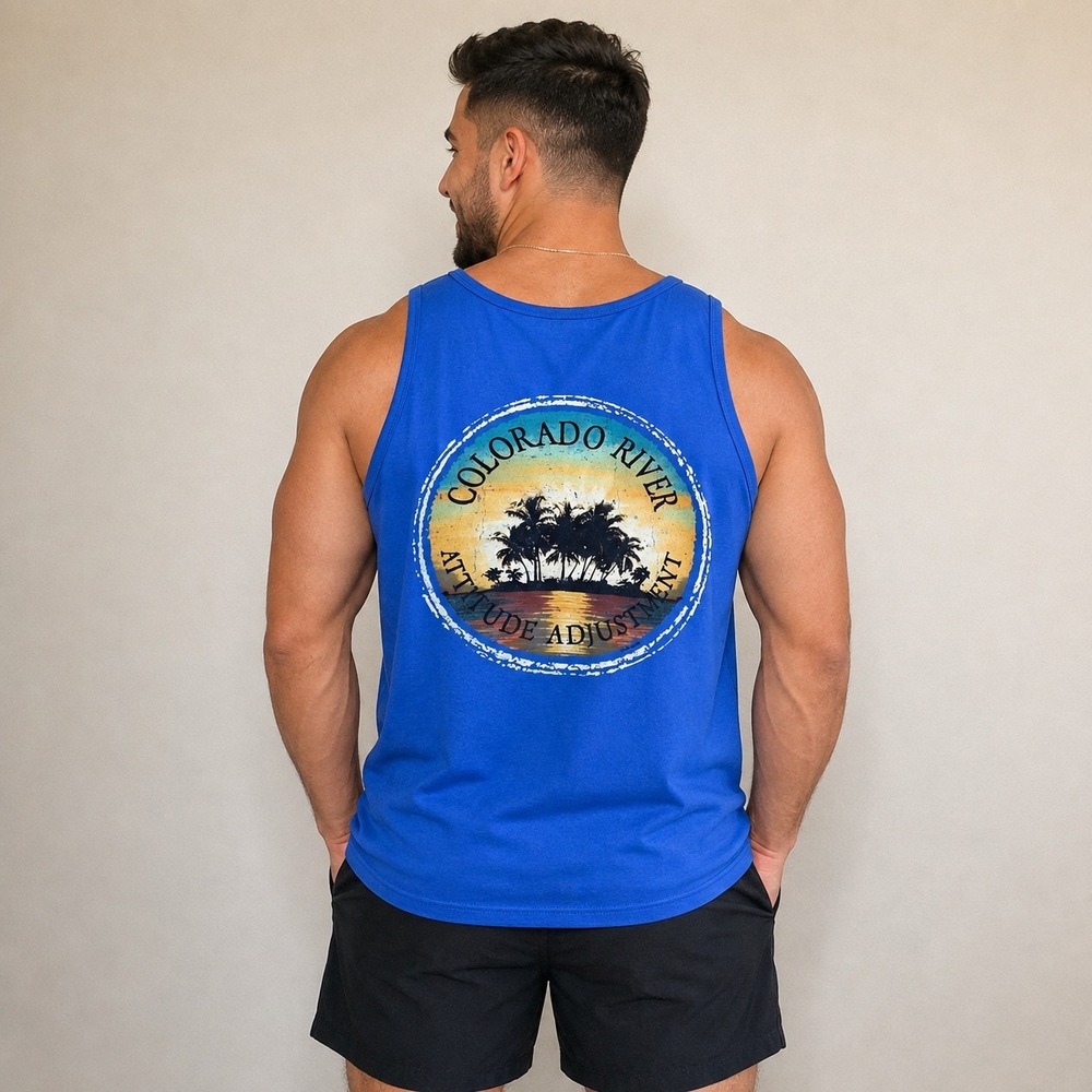 Laughlin Nevada Shirt Mens XL Blue Colorado River Graphic Tank Top Sleeveless